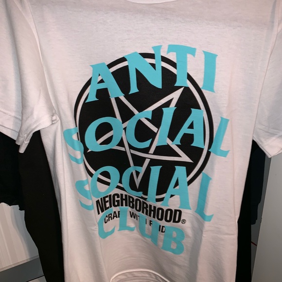 Anti Social Social Club X Neighborhood White Tee - Picture 4 of 5